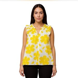 CATO Floral Tie Blouse